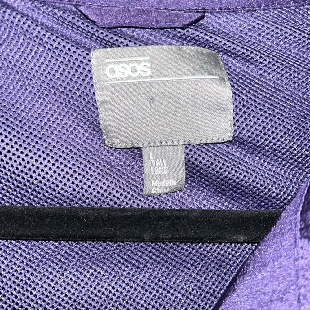 Asos Zip Front Windbreaker Style Tall Long Lightweight Jacket - Picture 4 of 7